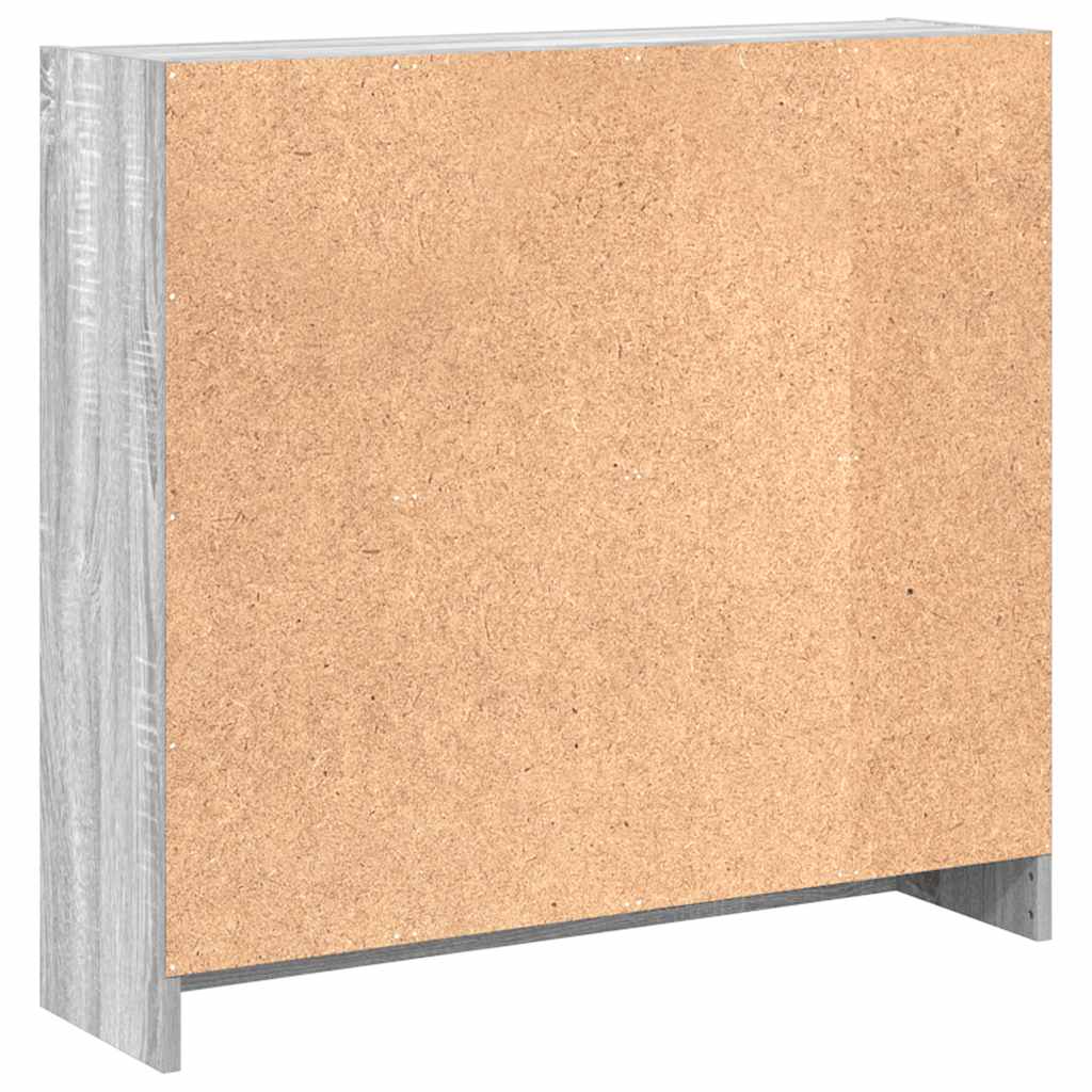 vidaXL Bookcase Grey Sonoma 80x24x76 cm Engineered Wood 5
