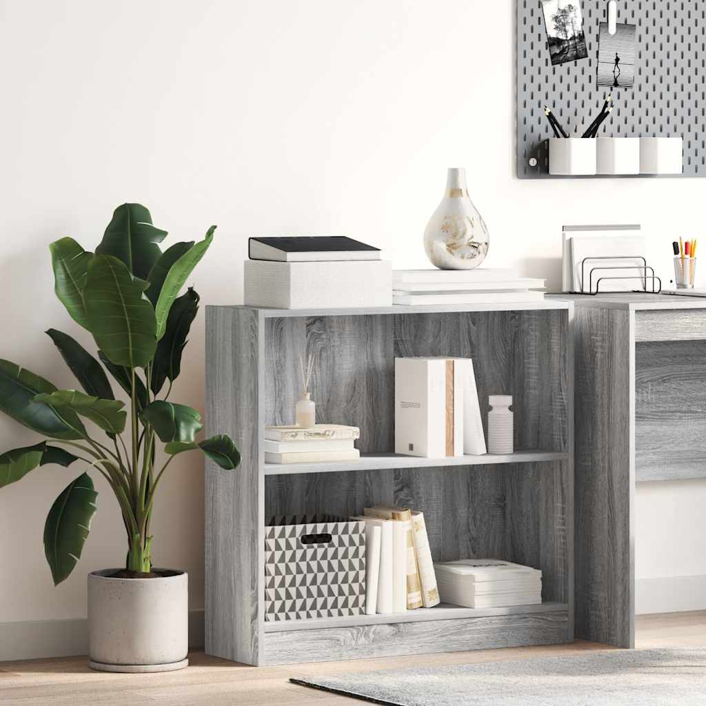 vidaXL Bookcase Grey Sonoma 80x24x76 cm Engineered Wood 1
