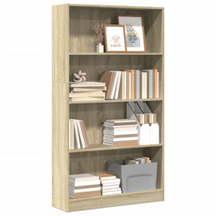 vidaXL Bookcase Sonoma Oak 80x24x143 cm Engineered Wood 1