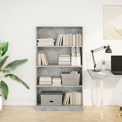 vidaXL Bookcase Concrete Grey 80x24x143 cm Engineered Wood 3