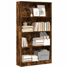 vidaXL Bookcase Smoked Oak 80x24x143 cm Engineered Wood 1
