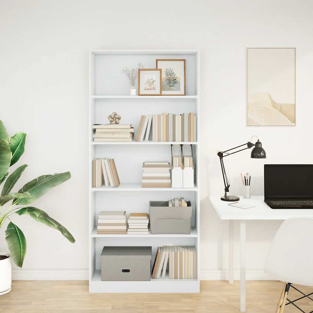 vidaXL Bookcase White 80x24x176 cm Engineered Wood 3