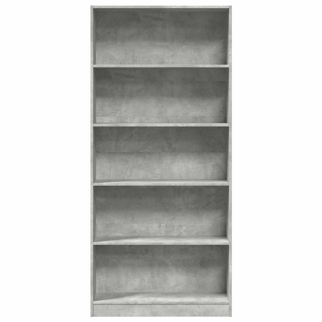 vidaXL Bookcase Concrete Grey 80x24x176 cm Engineered Wood 4