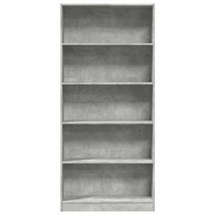 vidaXL Bookcase Concrete Grey 80x24x176 cm Engineered Wood 4