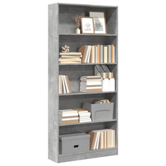 vidaXL Bookcase Concrete Grey 80x24x176 cm Engineered Wood 1
