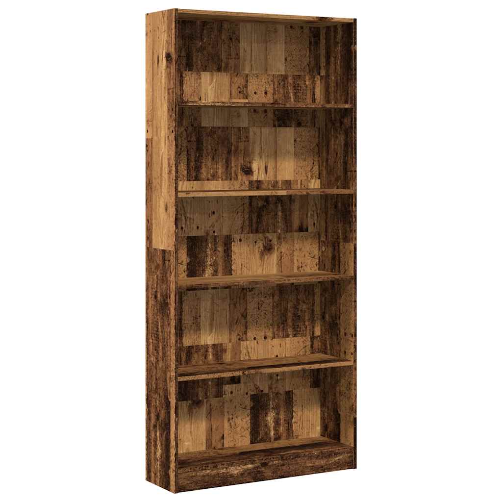 vidaXL Bookcase Old Wood 80x24x176 cm Engineered Wood 2