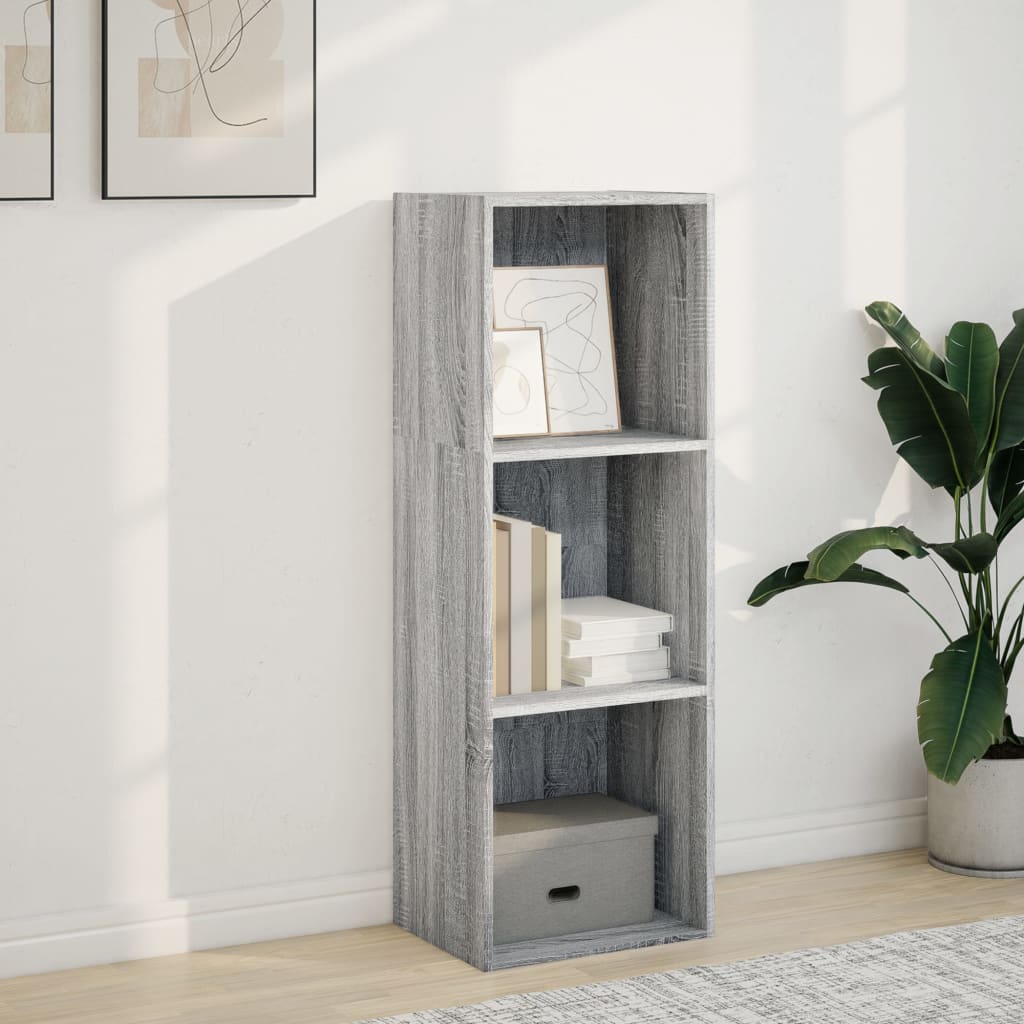vidaXL Bookcase Grey Sonoma 40x30x114 cm Engineered Wood 3