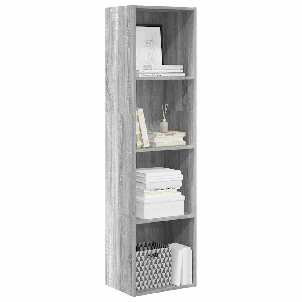 Bookcase 40x30x152 cm Engineered Wood Height 152 cm Width 40 cm Grey sonoma