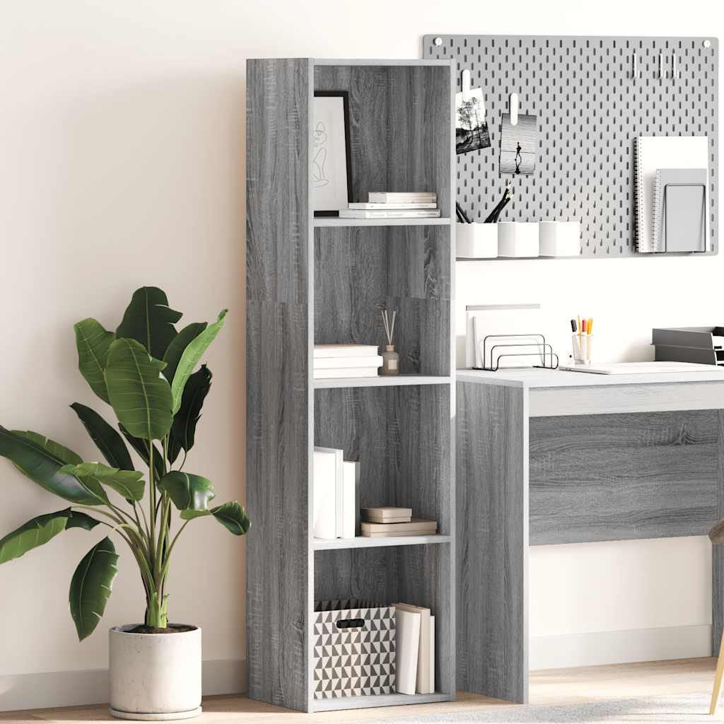 vidaXL Bookcase Grey Sonoma 40x30x152 cm Engineered Wood 1