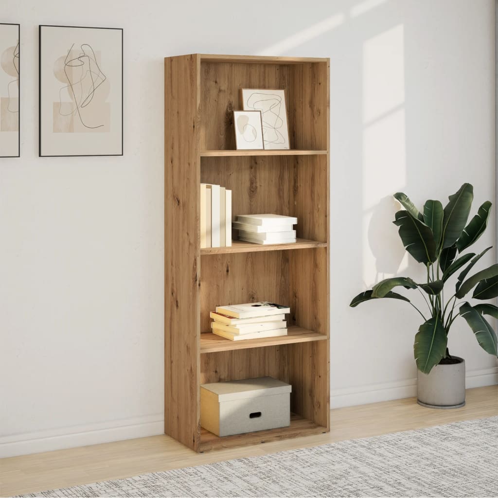 vidaXL Bookcase Artisian Oak 60x30x152 cm Engineered Wood 3