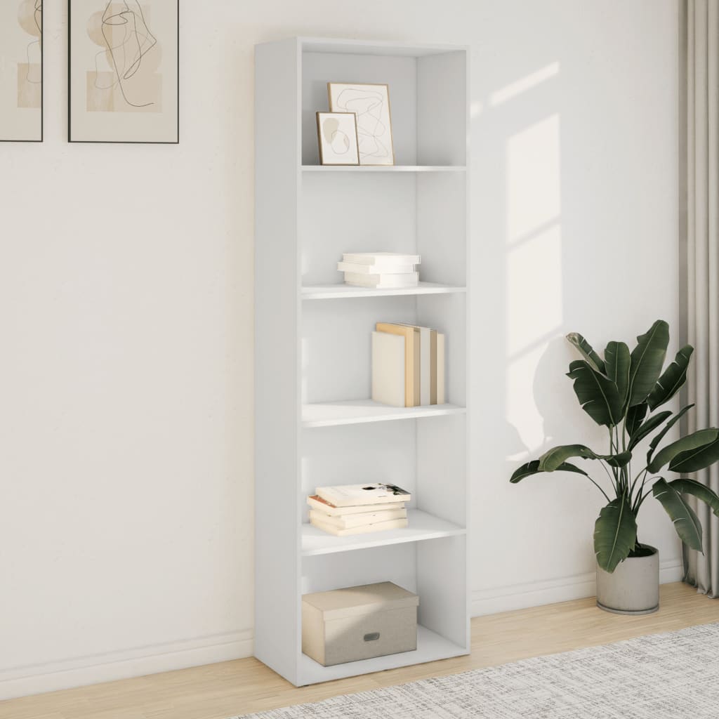 Bookcase 60x30x189 cm Engineered Wood White