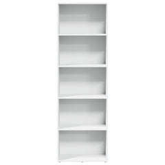 Bookcase 60x30x189 cm Engineered Wood White