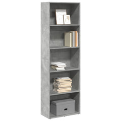 Bookcase 60x30x189 cm Engineered Wood Concrete grey