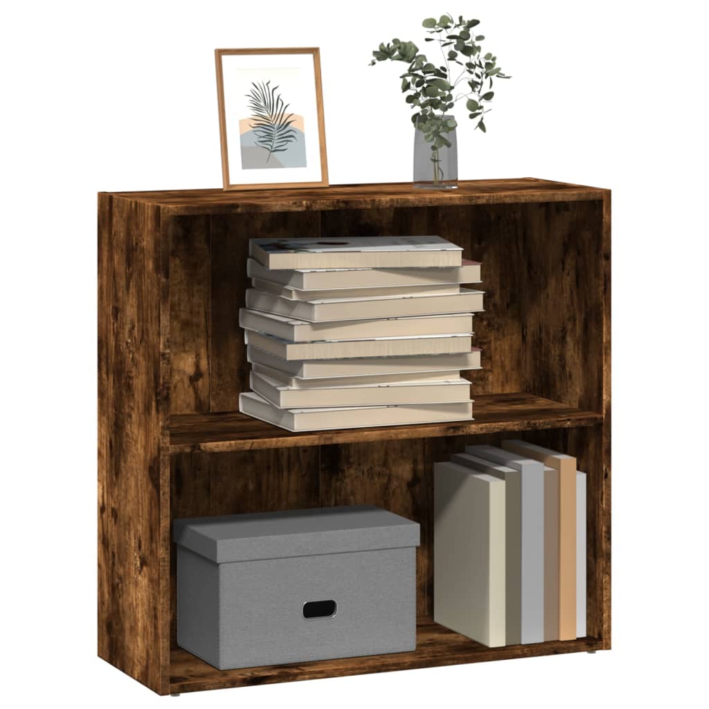 vidaXL Bookcase Smoked Oak 80x30x77 cm Engineered Wood 1
