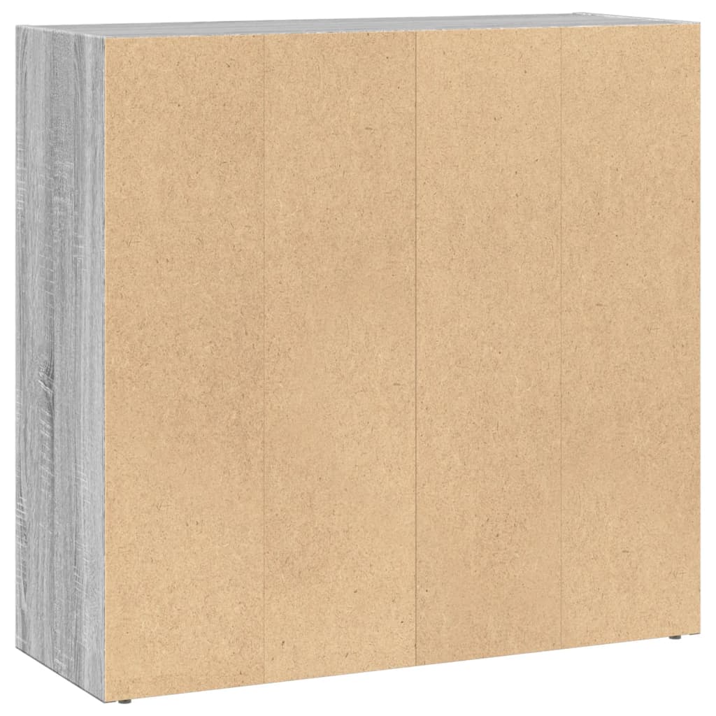 vidaXL Bookcase Grey Sonoma 80x30x77 cm Engineered Wood 5