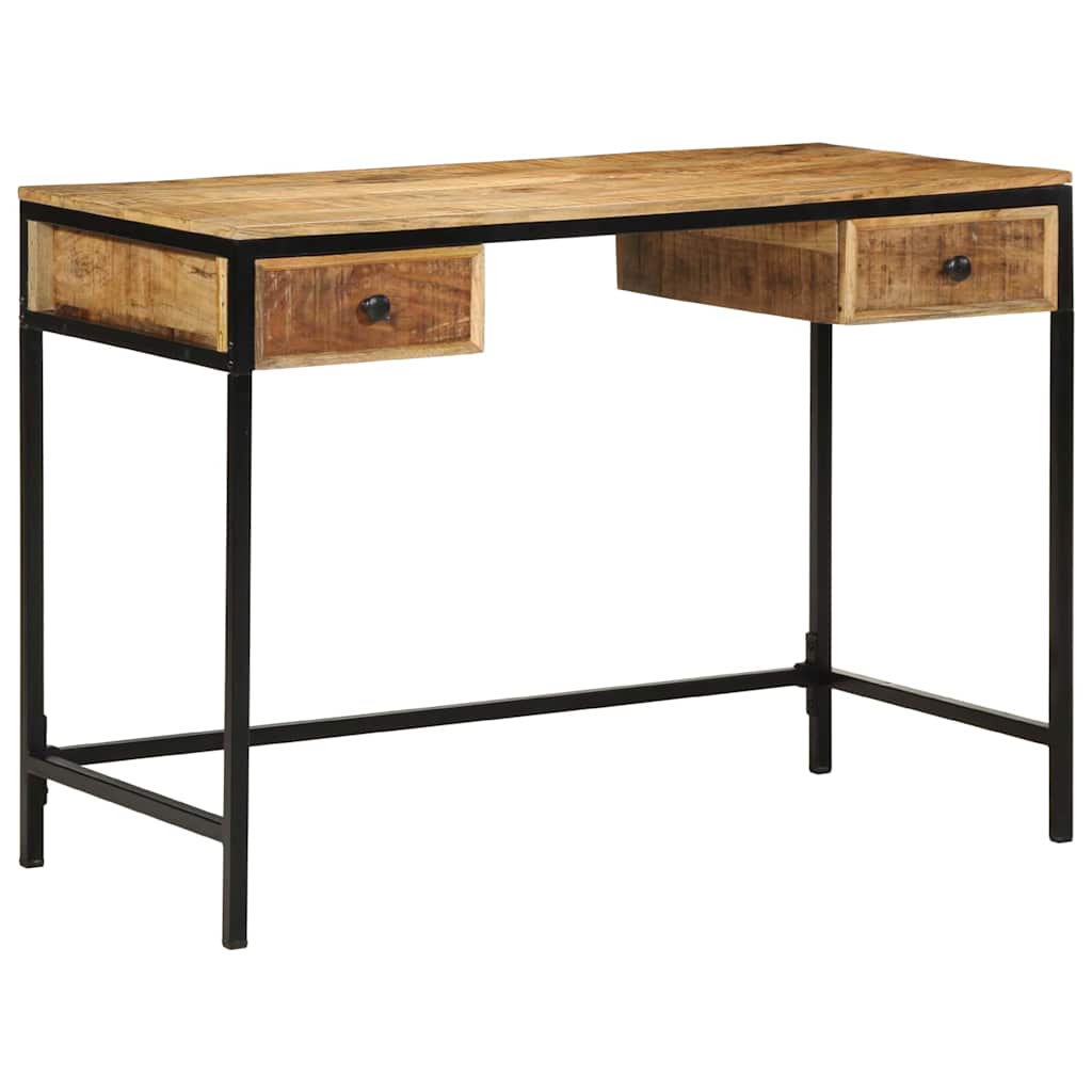 vidaXL Writing Desk Brown 105 x 50 x 75 cm Solid Mango Wood and Metal 3