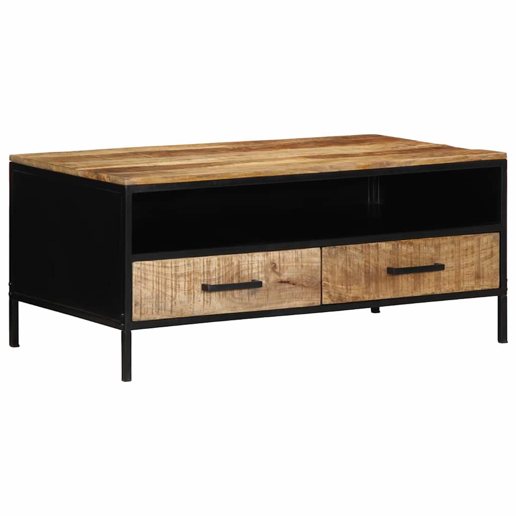 vidaXL Coffee Table Brown 90 x 50 x 40 cm Solid Mango Wood and Metal 4