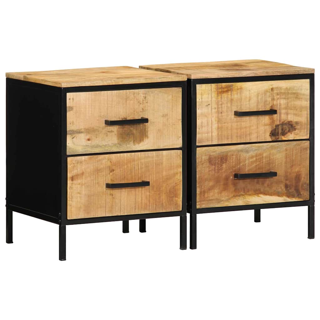 vidaXL Bedside Cabinet 2 pcs Brown and Black 40 x 35 x 50 cm 1