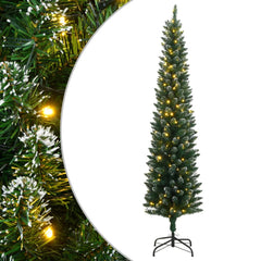 vidaXL Artificial Slim Christmas Tree 150 LEDs 120 cm 1