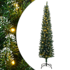 vidaXL Artificial Slim Christmas Tree 300 LEDs 180 cm 1