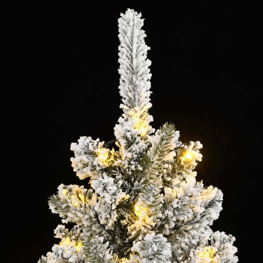 vidaXL Christmas Tree | Green and white | PVC, PE, Steel | Tall and slim 6
