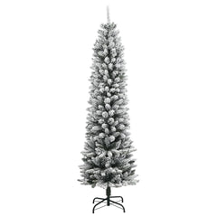 vidaXL Christmas Tree | Green and white | PVC, PE, Steel | 210 cm tall 3