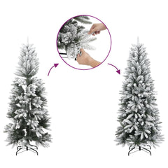 vidaXL Christmas Tree | Green and white | PVC, PE, Steel | 210 cm tall 4