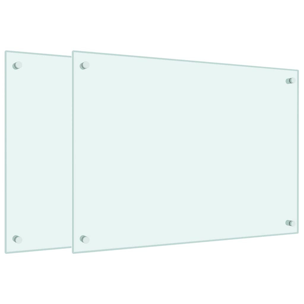 Kitchen Backsplashes White 70x50 cm Tempered Glass 2 pcs Milk 70 cm