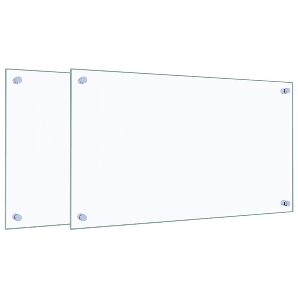 Kitchen Backsplashes 70x40 cm Tempered Glass 2 pcs Transparent 70 cm