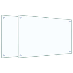 vidaXL Kitchen Backsplashes 2 pcs Transparent 80x50 cm Tempered Glass 2