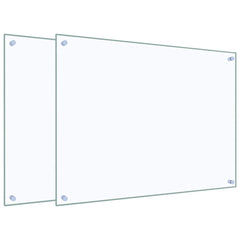 vidaXL Kitchen Backsplashes 2 pcs Transparent 80x60 cm Tempered Glass 2
