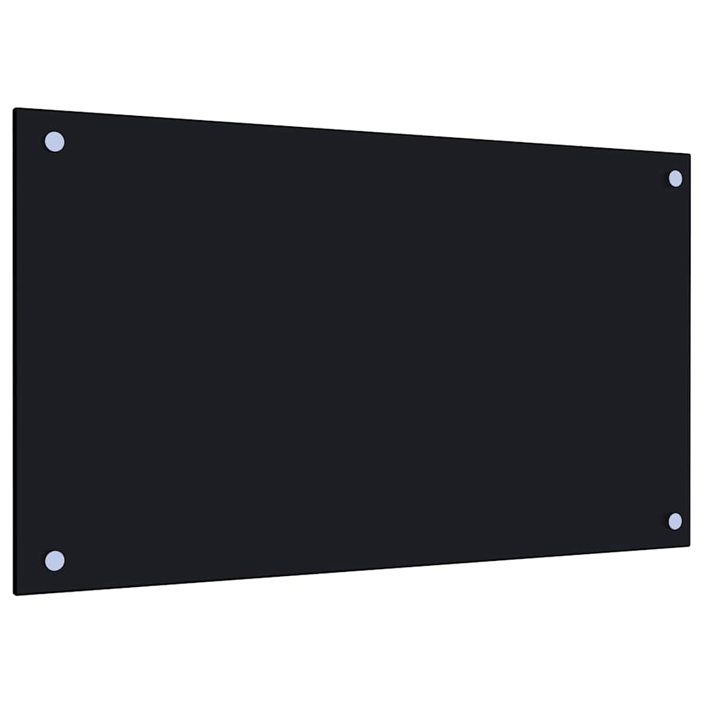 Kitchen Backsplashes 70x40 cm Tempered Glass 2 pcs Black 70 cm