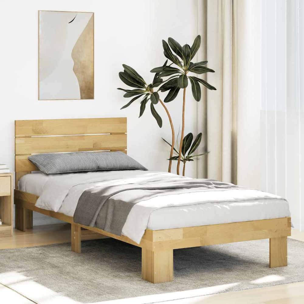 Bed Frame with Headboard without Mattress 75 x 190 cm