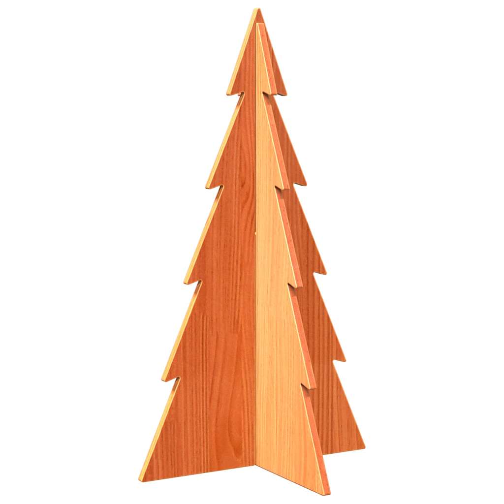 vidaXL Wooden Christmas Tree for Decoration Wax Brown 80 cm Solid Wood Pine 5