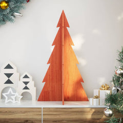 vidaXL Wooden Christmas Tree for Decoration Wax Brown 80 cm Solid Wood Pine 1