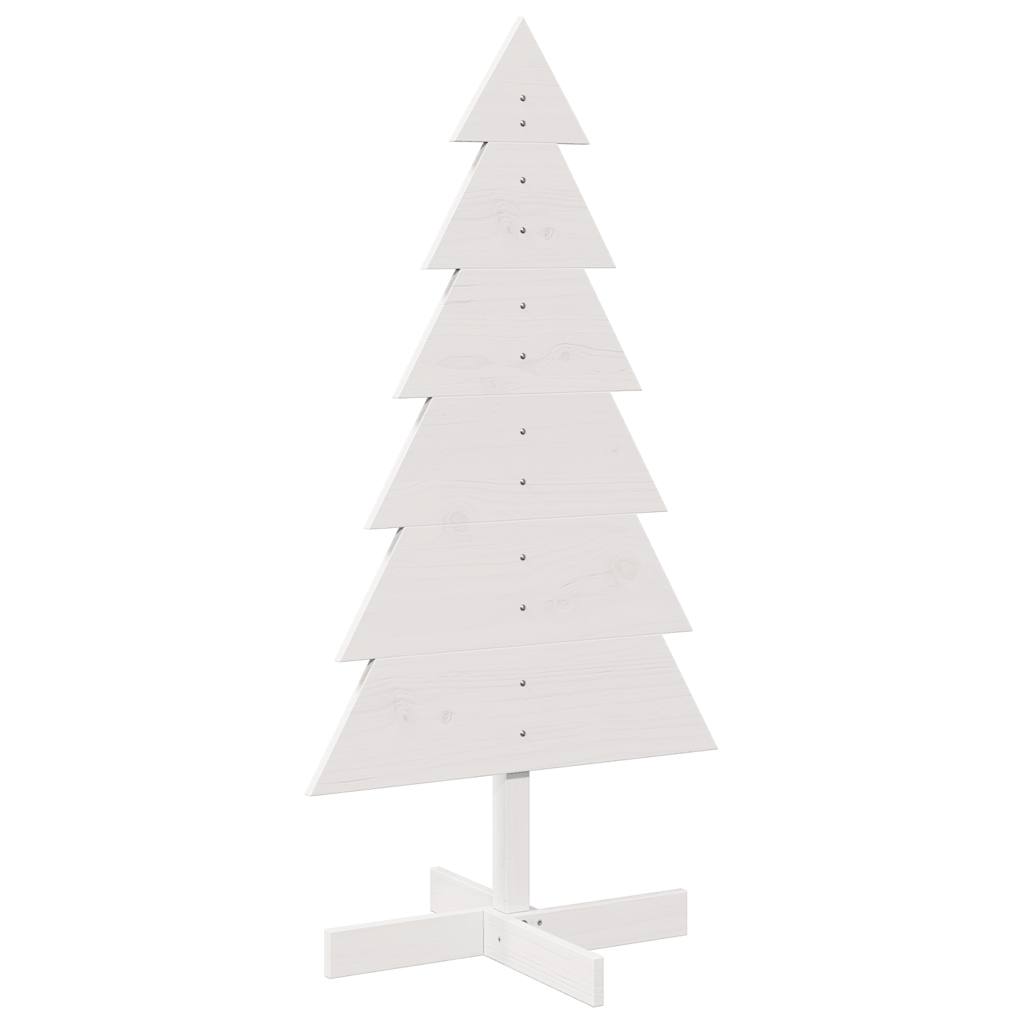 vidaXL Wooden Christmas Tree for Decoration White 120 cm Solid Wood Pine 2