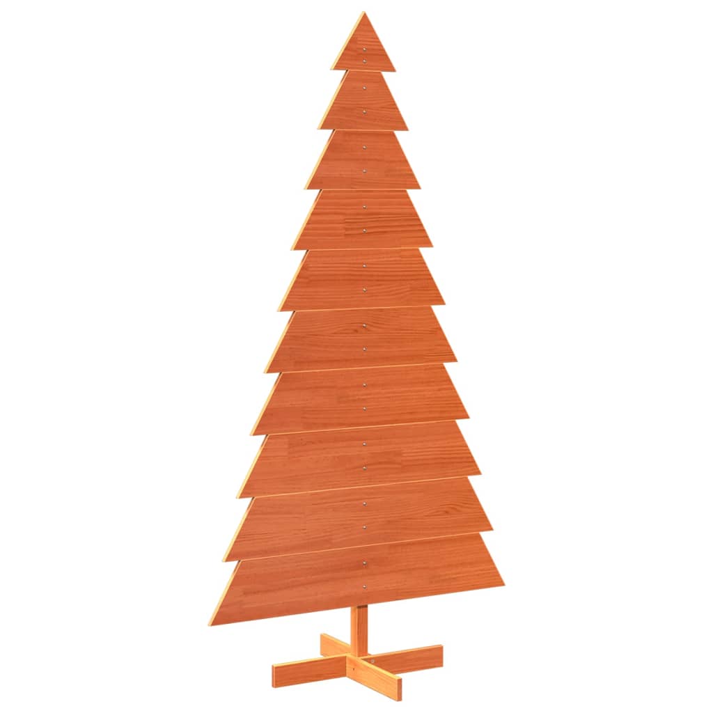 vidaXL Wooden Christmas Tree for Decoration Wax Brown 180 cm Solid Wood Pine 2