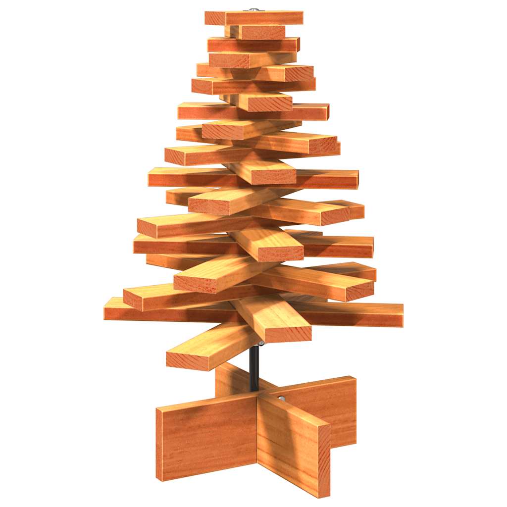 vidaXL Wooden Christmas Tree for Decoration Wax Brown 60 cm Solid Wood Pine 2