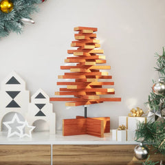 vidaXL Wooden Christmas Tree for Decoration Wax Brown 60 cm Solid Wood Pine 1