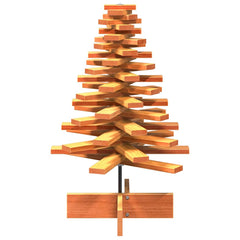 Wooden Christmas Tree for Decoration Solid Wood Pine Wax brown 80 cm