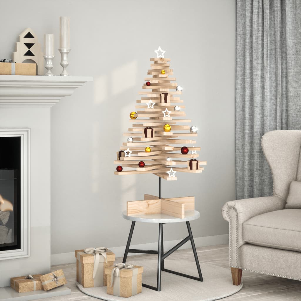 vidaXL Wooden Christmas Tree for Decoration Solid Wood Pine
