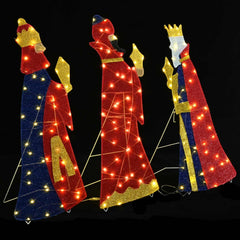 vidaXL 3 Wise Men Christmas Lighting 3 pcs LEDs Warm White 105 cm 3