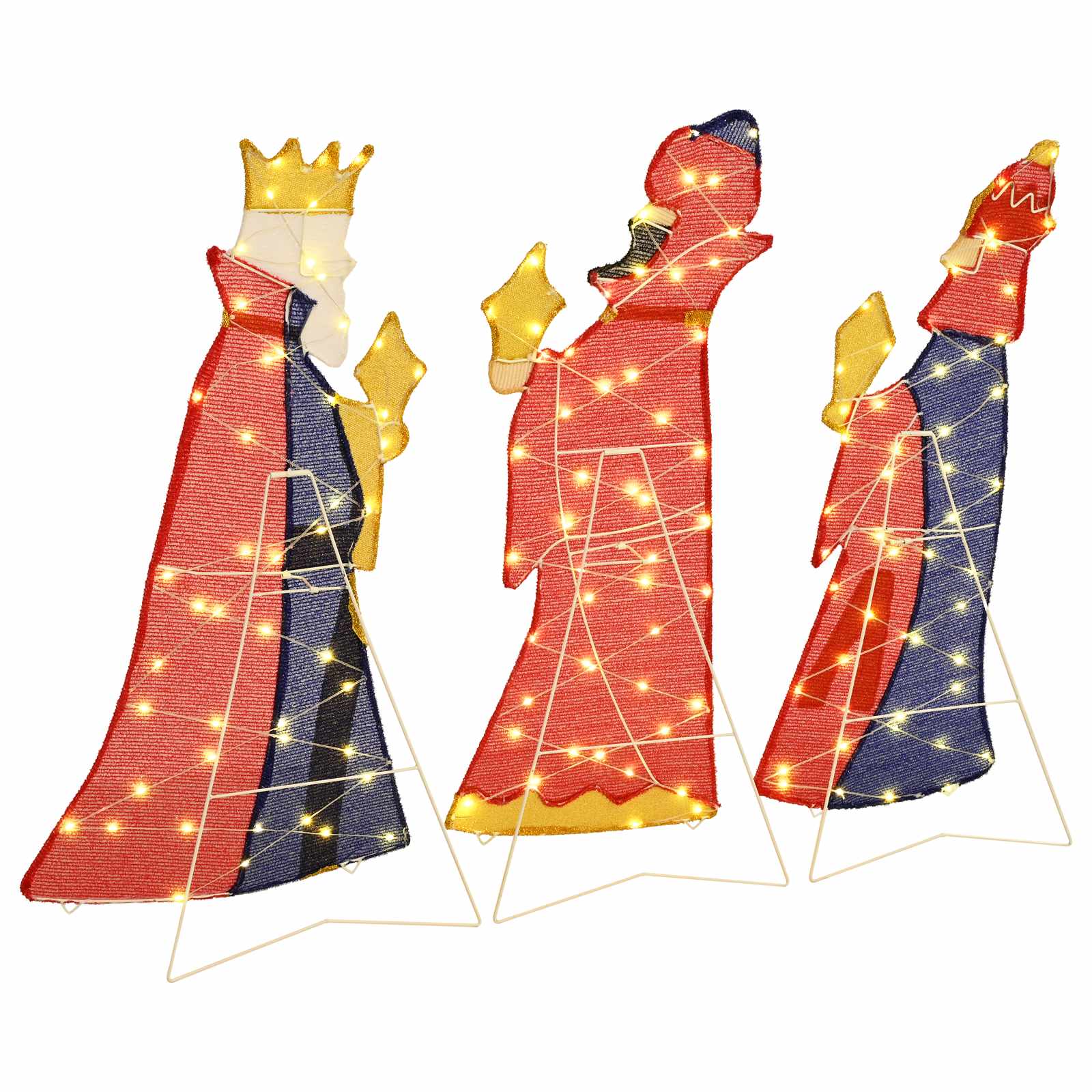 vidaXL 3 Wise Men Christmas Lighting 3 pcs LEDs Warm White 105 cm 4