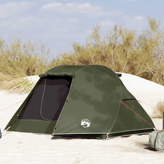 vidaXL Fishing Tent 3-Person Olive Green Waterproof 1