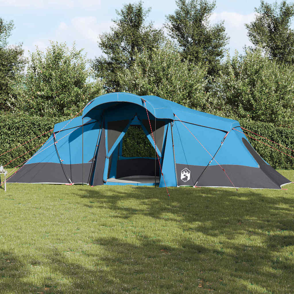 Family Tent 6-Person and Grey Polyester and Fiberglass Blue
