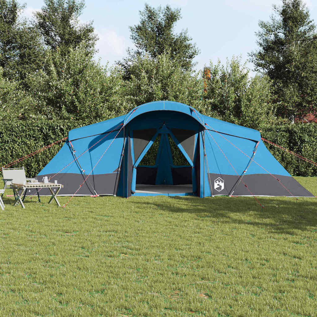 Family Tent 6-Person and Grey Polyester and Fiberglass Blue