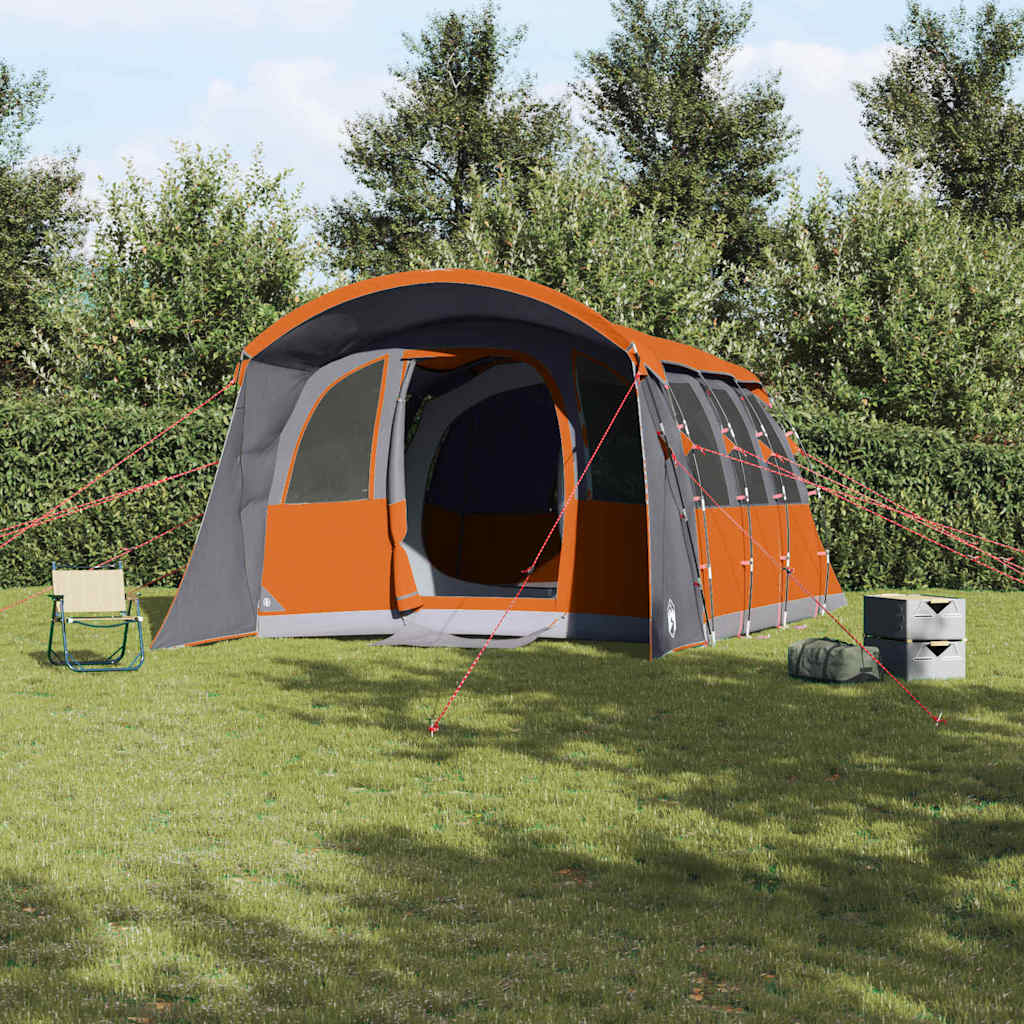 Family Tent 576 x 325 x 213 cm Polyester and Fiberglass Grey and orange