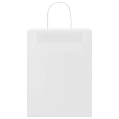 vidaXL Paper Bags 250 pcs with Handles White 26x12x35 cm 5