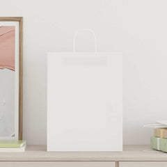 vidaXL Paper Bags 250 pcs with Handles White 32x12x42 cm 2
