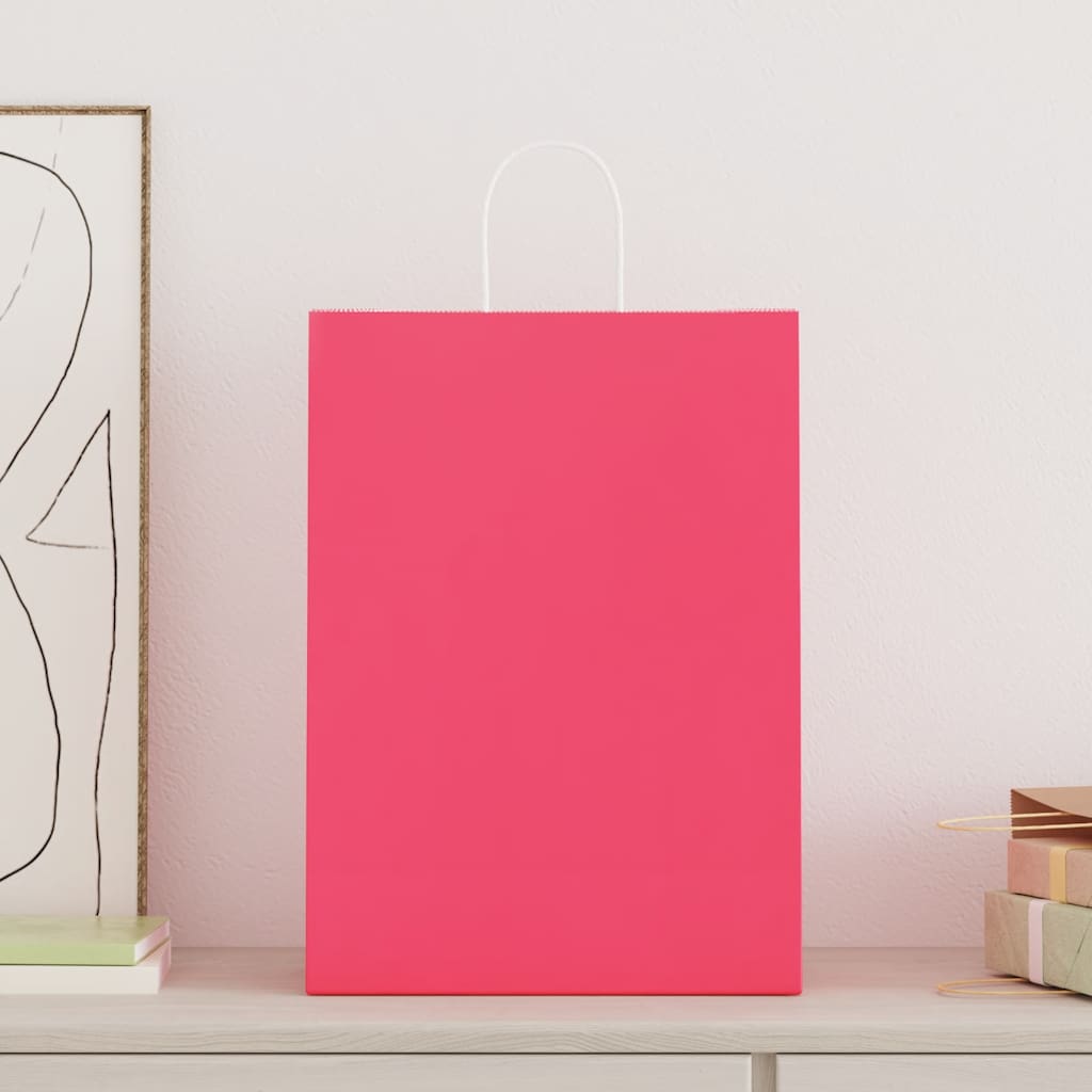 vidaXL Paper Bags with Handles 250 pcs Width 32 cm